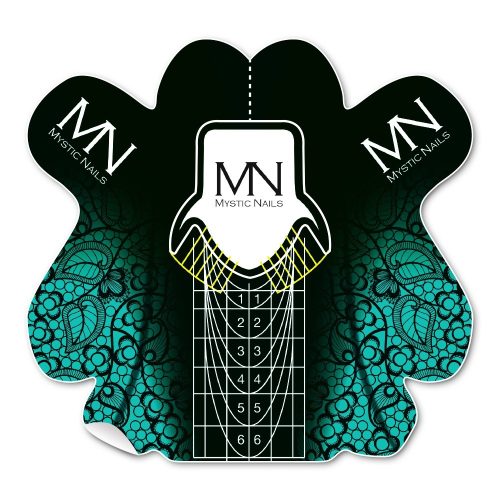 Mystic Nails sablon fekete-kék műköröm sablonok