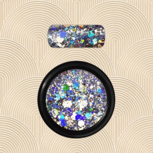 Moyra Holo glitter mix ezüst díszítő por
