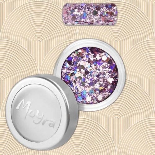 Moyra Holo glitter mix 03 pink műköröm díszítő csillámos keverék