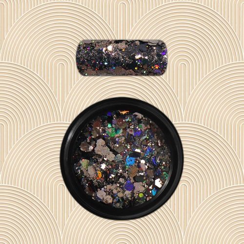 Moyra holo glitter10 black - fekete holo glitter körmökre