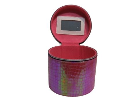 Kozmet.táska kerek pink kicsi
