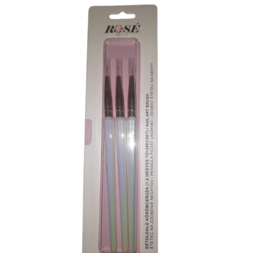Rose Díszítő Ecset Szett 3DB - Műköröm díszítéshez és hajformázáshoz