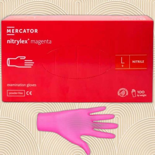 Kesztyű nit.magenta 100db L - kényelmes viselet, szakmai felhasználásra