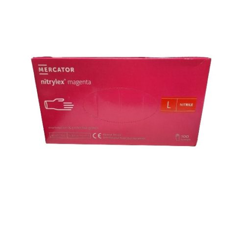 Kesztyű nitril magenta L kesztyű