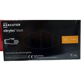 Fekete nitril kesztyűk XS méretben