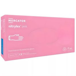 Kesztyű nitril pink M 100db
