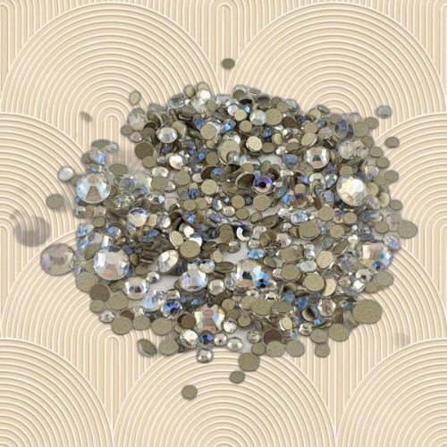 Körömkő strassz 720db mix crystal AB - mix crystal AB színű körömkövek