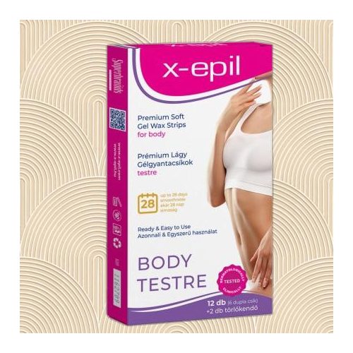 x-Epil gyantacsík testre 12DB - Otthoni szőrtelenítés