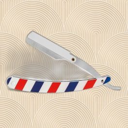 Borotva barber csíkos 15cmI64 - fodrászati kiegészítő