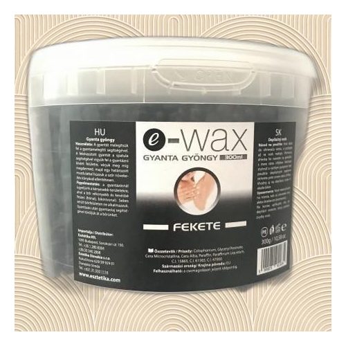 Gyanta gyöngy fekete vödör 300ml - szőrtelenítés