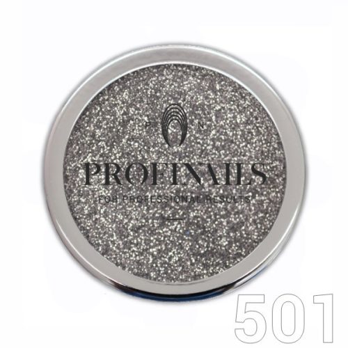 Profinails kozmetikai glitter 501 - ezüstös csillogó por