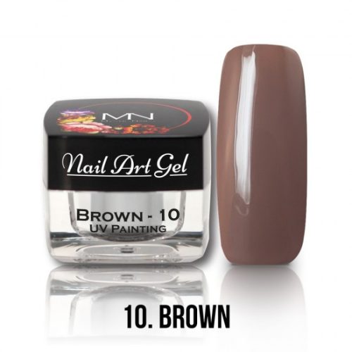 MN nail art gel 10 Brown műköröm zselé barna színben